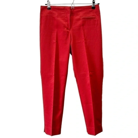 Ricki’s Slim Fit Ankle  Slit Cropped Pants Cotton Sateen Burnt Orange Size 0 - Picture 1 of 16